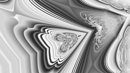 3D surreal Black and White illustration. Sacred geometry. Mysterious psychedelic relaxation pattern. Fractal abstract texture. Digital artwork graphic astrology magicの写真素材