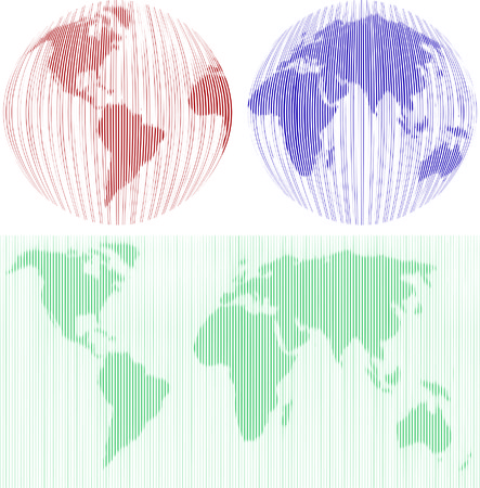 Map and Globe of the World, vector illustrationのイラスト素材