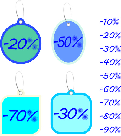 Price tags of snowflakes, vector illustrationのイラスト素材