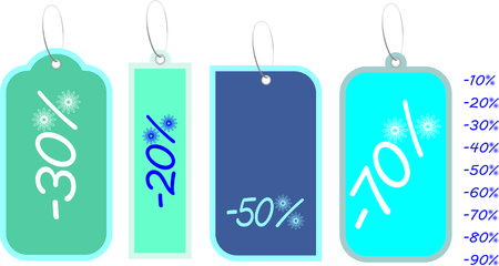 Price tags of snowflakes, vector illustrationのイラスト素材