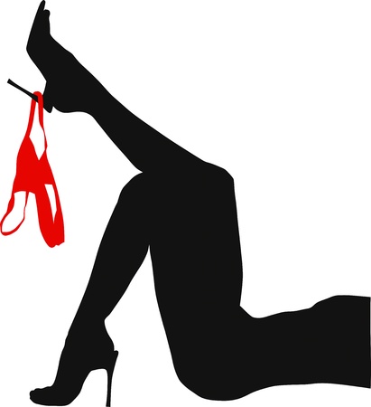 slender female legs with red pantiesのイラスト素材