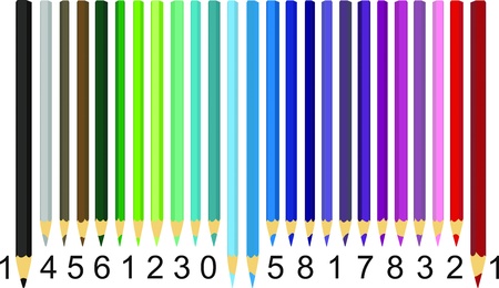 illustration colored pencils in the form of bar codeのイラスト素材