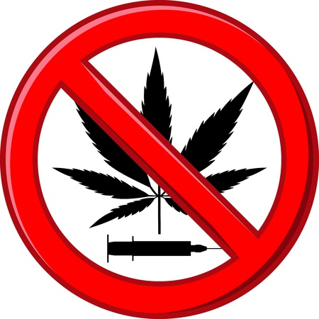  illustration prohibiting drug means no drugsのイラスト素材