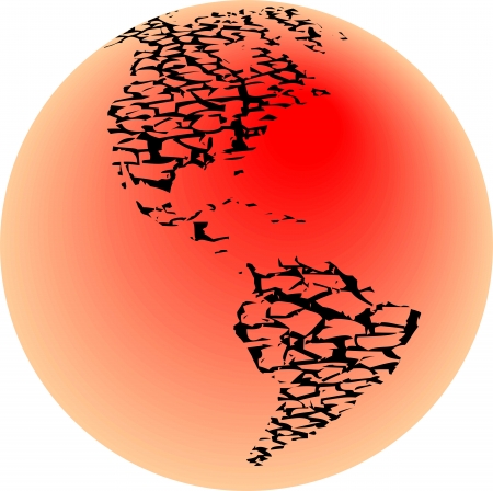 illustration of the Western Hemisphere after the demise of all lifeのイラスト素材