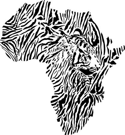 vector illustration of symbol Africa as a Tyger skinのイラスト素材
