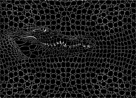 illustration pattern background crocodile skins and headsのイラスト素材