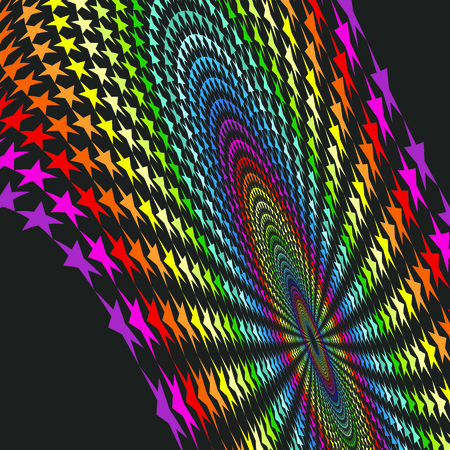 Stock Illustration - Colorful circular stars burst backgroundのイラスト素材