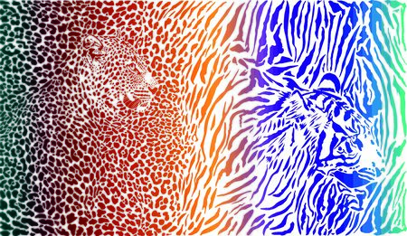 leopard and tiger skinsのイラスト素材