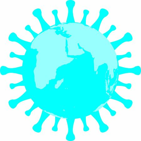 illustration of planet Earth as a virus Covered 19のイラスト素材