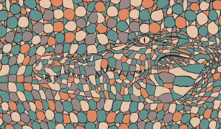 Color abstract vector illustration background with crocodileのイラスト素材