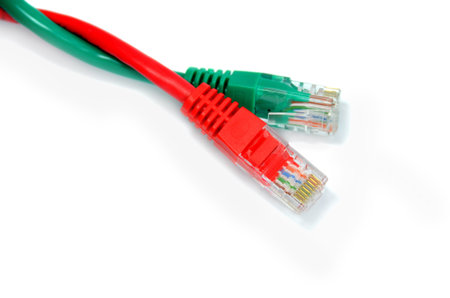 red and green network cables