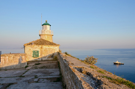 lighthouse on the corfu fortressのeditorial素材