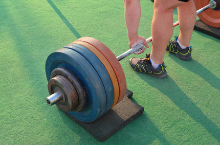 strong man lifting weightsの写真素材