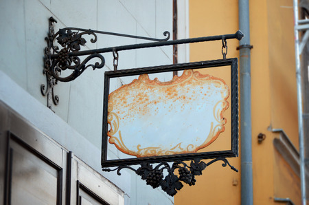 Stylish store, restaurant sign mockupの写真素材