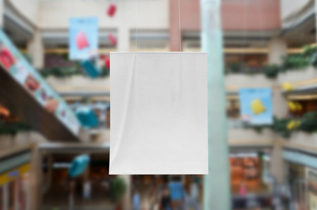 Vertical banner mockup at a shopping mallの写真素材