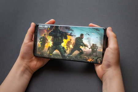 Sarajevo, Bosnia and Herzegovina - November 29, 2019: Call of Duty: Mobile first-person shooter game...
