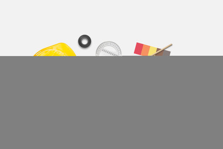 Web design composition with construction tools. Top view, flat lay composition. Under construction...