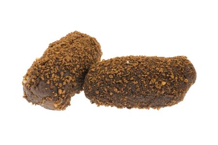 Chocolate cake isolated on a white backgroundの写真素材