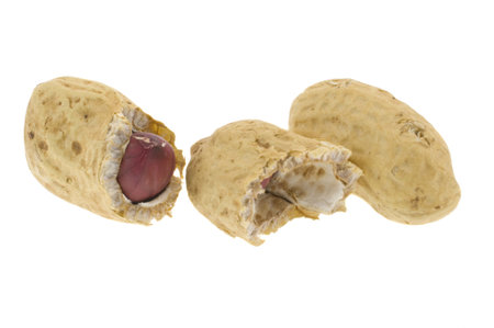Heap of a peanut in a peel isolated on a white background