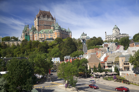 Quebec City skyline with Chateau Frontenac, Canadaのeditorial素材