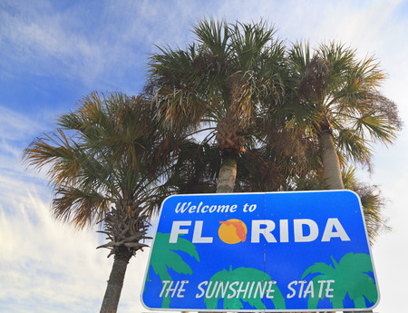 "Welcome to Florida" signの写真素材