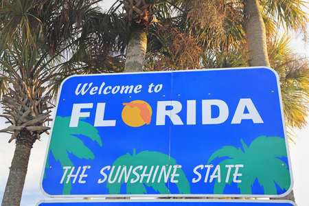 "Welcome to Florida" signの写真素材