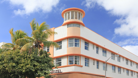 Art Deco building on Ocean Drive, Miami Beach, USAのeditorial素材