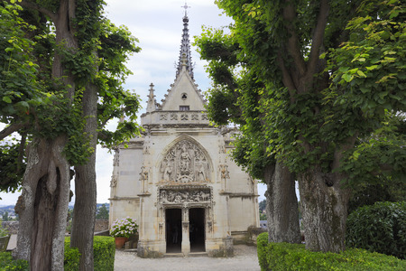 Amboise, Saint Hubert gothic chapel, Leonardo Da Vinci tomb. Loire Valley, Franceの写真素材