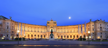 Hofburg Imperial Palace at night in Vienna, Austriaのeditorial素材
