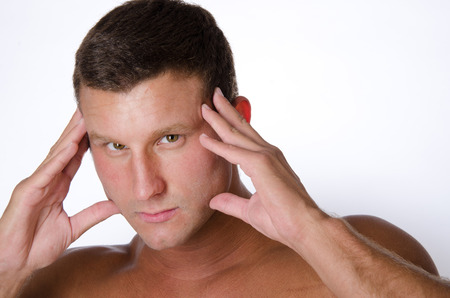 Men beauty and facial care.の写真素材