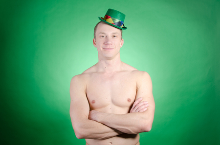Attractive man and St Patricks Day. Attractive man and St Patricks Day.の写真素材