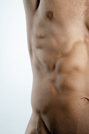 Abdominal pain. Attractive man and health problems.