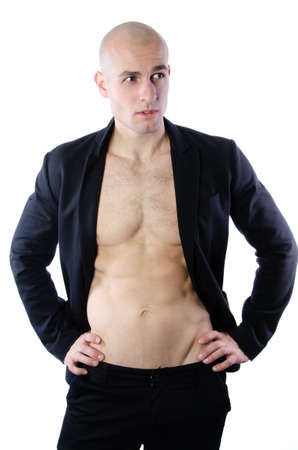 Young attractive guy. Beautiful body.の写真素材