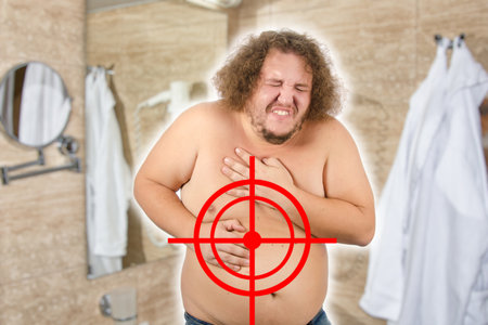 Funny man and health problems.の写真素材