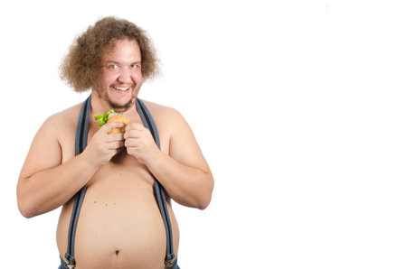 Funny guy on a diet.の写真素材