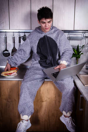 Attractive student with laptop.の写真素材