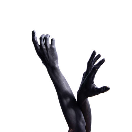 Two arms. White background.の写真素材