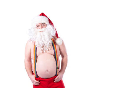 Equality. Funny fat Santa Claus.の写真素材