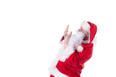 Fitness and healthy lifestyle. Funny Santa Claus.の写真素材