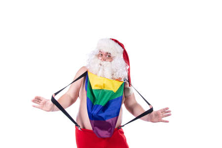 Equality. Funny fat Santa Claus.の写真素材