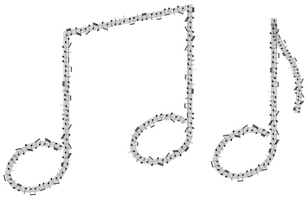 isolated abstract music notes created from music notesのイラスト素材