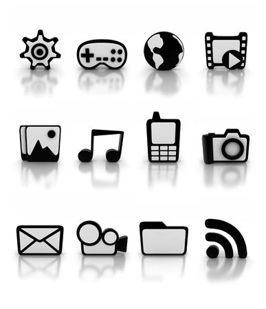 twelve icons on computer の写真素材