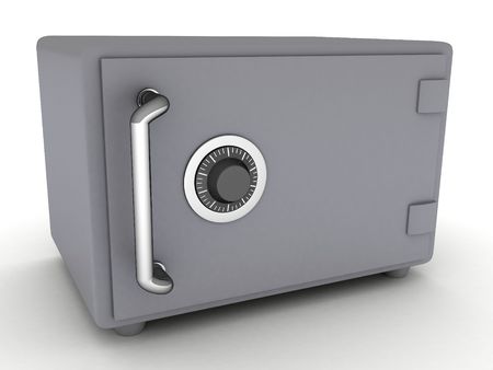 safe on isolated background (done in 3d)の写真素材