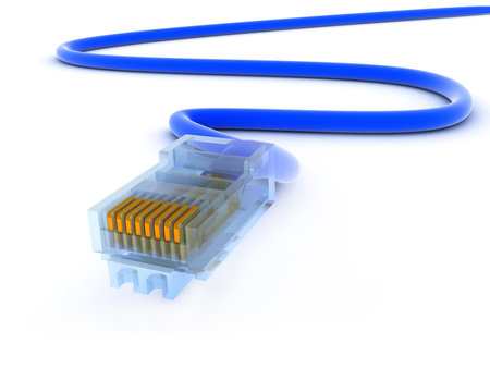 Computers  blue cable (done in 3d) 