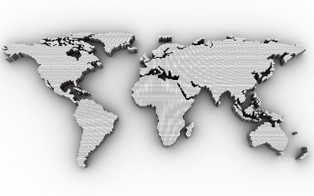 Abstract map, white colour (done in 3d, isolated)の写真素材