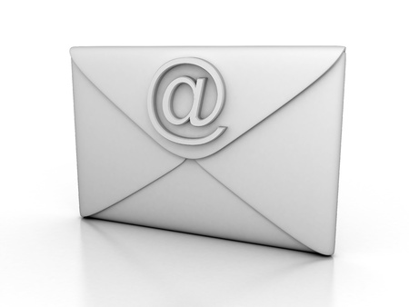 White one mail (done in 3d, isolated)の写真素材