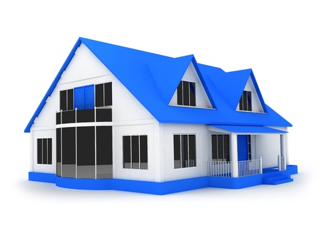 Abstract big home (done in 3d,isolated)の写真素材