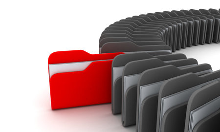 archives document and one red file  (background, 3d)    