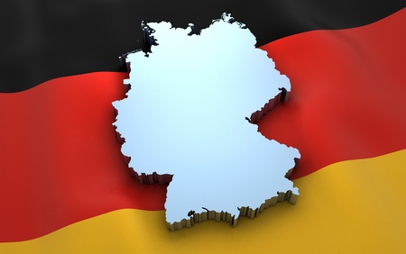 Germany map and flag (done in 3d)の写真素材