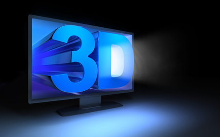 Symbol  TV 3d  in the dark  done in 3d   